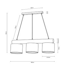 Spot-Light 6760169404 - Luster na lanku PINO MIX 3xE27/40W/230V borovica