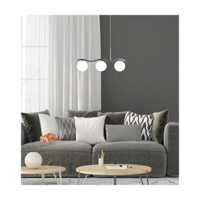 Závesné svietidlo v striebornej farbe so skleneným tienidlom 12x53 cm Ramon - Candellux Lighting