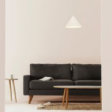 Sivé závesné svietidlo SULION Vilma, výška 150 cm