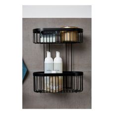 Čierny nástenný košík Wenko Classic Plus 2 Tier