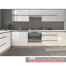 KONDELA Line White DR L dolná rohová kuchynská skrinka biela / dub sonoma