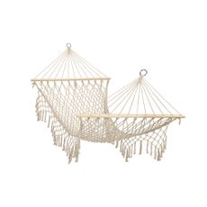 Záhradná hojdacia sieť boho mesh tassel 200cm ecru