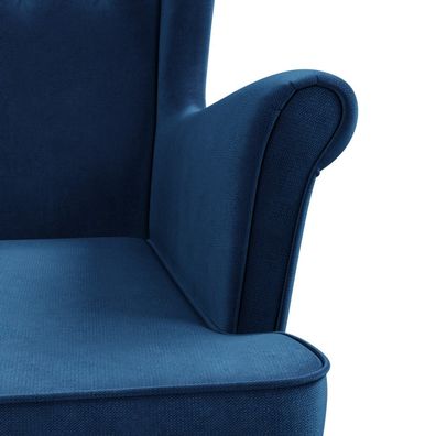 Detské kreslo ušiak VELO mini - model 2 Modrá