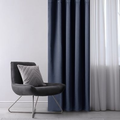 Tmavomodrý zatemňovací záves 140x245 cm Eyelets – Restilo