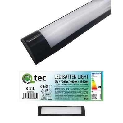 Lineárne svietidlo BATTEN LED čierne 9W Q-31B