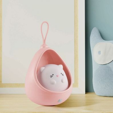 LED Detské orientačné svietidlo so senzorom KITTY LED/0,5W/5V USB ružová