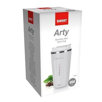 Banquet Termohrnček cestovný ARTY 450 ml, biela