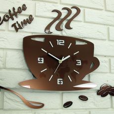 ModernClock Nástenné hodiny Coffe medené