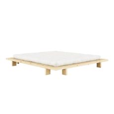Dvojlôžková posteľ z borovicového dreva s roštom v prírodnej farbe 180x200 cm Japan – Karup Design