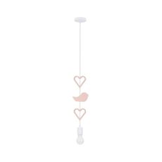Detský luster na lanku HEART 1xE27/20W/230V ružová/biela