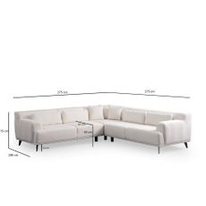 Elegantná pohovka Jaguar Corner L2-C-2R - Biela