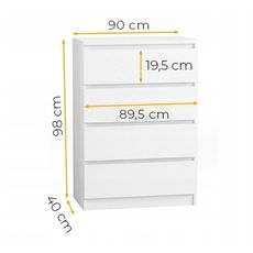 Komoda 90/4 cm Dub sonoma