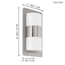 Eglo 98085 - Vonkajšie svietidlo CISTIERNA 2xE27/10W/230V IP44 matný chróm