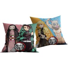 Obojstranný vankúš Demon Slayer: Kimetsu no Yaiba - Zabijak démonov - 40 x 40 cm