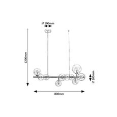 Rabalux 72298 - Luster na lanku ASLOV 10xG9/28W/230V