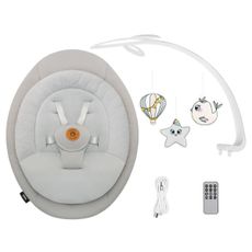 Lionelo - Detské hojdacie kresielko s melódiou MELL Beige Sand 4xAA + diaľkové ovládanie