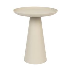 Béžový hliníkový odkladací stolík White Label Ringar, ø 34,5 cm