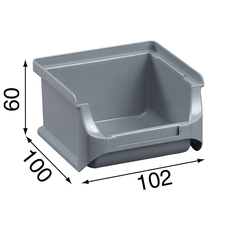 Plastové boxy PLUS 1, 102 x 100 x 60 mm, sivé, 30 ks