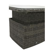Deokork Ratanový stôl výsuvný jedálenský/odkladací 100 x 100 cm BORNEO LUXURY (sivá)