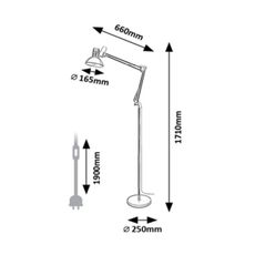 Rabalux 2196 - Stojacia lampa ARISTEO 1xE27/40W/230V čierna/lesklý chróm