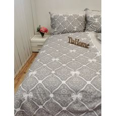 Obliečky bavlnené Mašle vintagee sivé TiaHome - 1x Vankúš 90x70cm, 1x Paplón 140x200cm