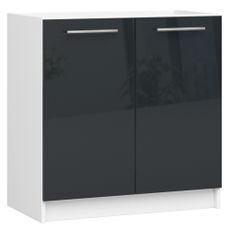 Ak furniture Kuchyňská skříňka pod dřez Olivie S 80 cm matná bílá/černá lesk