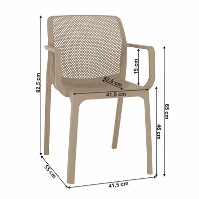 Stohovateľná stolička, sivohnedá taupe/plast, FRENIA