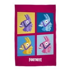 Fleecová deka Fortnite - motív farebné lamy - originálny licenčný produkt Epic Games - 100 x 150 cm