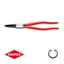 Kliešte na poistné krúžky 320 mm, vnútorné rovné. Knipex - 44 11 J4 - DIN 5265 C. Leštené, potiahnuté plastom