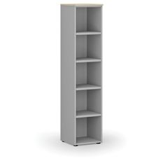 Kancelársky regál PRIMO GRAY, 400 x 420 x 1781 mm, sivá/dub prírodný