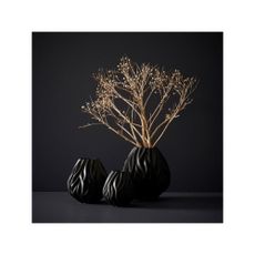 Čierna porcelánová váza Morsø Flame, výška 15 cm