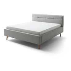 Sivá čalúnená dvojlôžková posteľ s úložným priestorom s roštom 180x200 cm Lotte - Meise Möbel