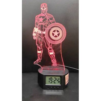 3Dmix 3DL-SMRT034 – 3D LED nočná lampa - Kapitán Amerika (Captain America) (Smart)