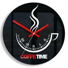 ModernClock Nástenné hodiny Coffe Time čierne