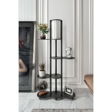 Stojacia lampa s poličkami NOTO 1xE27/40W/230V čierna