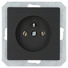 Jedna zásuvka 2p+z MEDIUM black 33508