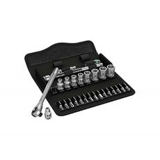 Wera 004020 Sada račňových kľúčov 1/4" 8100 SA 10 Zyklop Metal, priechodný štvorhran, palec (sada 28 dielov)