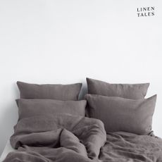 Tmavosivé ľanové obliečky na jednolôžko 140x200 cm - Linen Tales
