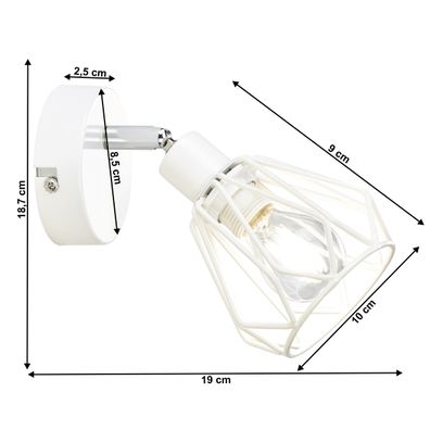 KONDELA Okira Typ 2 lampa na stenu biela