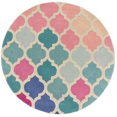 Flair Rugs koberce Ručne všívaný kusový koberec Illusion Rosella Pink/Blue kruh - 160x160 (priemer) kruh cm