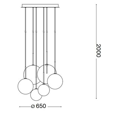 Ideal Lux - LED Luster na lanku EQUINOXE 6xG4/2W/230V pr. 65 cm mosadz/dymová