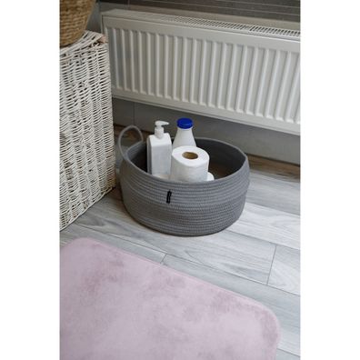 KONDELA Koralo pletený kôš 39x17 cm sivá
