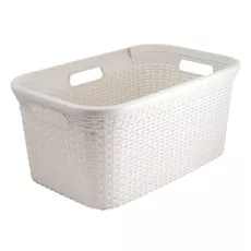 Biely kôš na bielizeň Curver Style Basket, 45 l