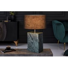 Estila Art deco stolná lampa Miracul v zelenom prevedení s mramorovou obdĺžnikovou podstavou 55cm