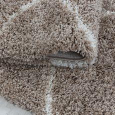 Ayyildiz , Kusový koberec Salsa Shaggy 3201 beige kruh, 160x160 (priemer) kruh, béžová, obývacia izba