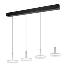 LED stmievateľné závesné svietidlo v čierno-bielo-zlatej farbe so skleneným tienidlom Celeste – Trio