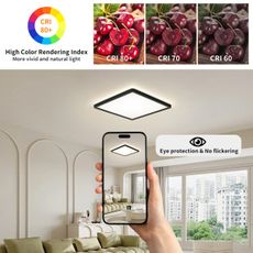 Brilagi - LED Kúpeľňové svietidlo ULTRA SLIM LED/18W/230V 30x30 cm čierna IP54