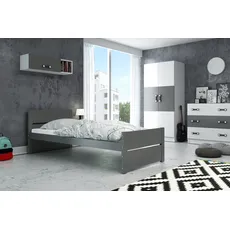 Interbeds Jednolôžková posteľ Bartek pre teenagerov 200x90 s matracom - sivá