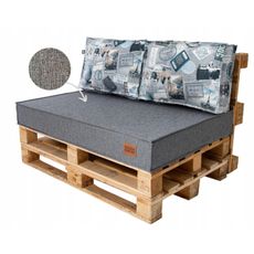 Golden Garden Paletové sedenie GG42 podsedák a vankúš 120cm x 80cm x 15cm slabo sivá vzor
