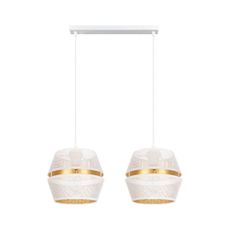 Luster na lanku PARIS 2xE27/60W/230V biela/zlatá